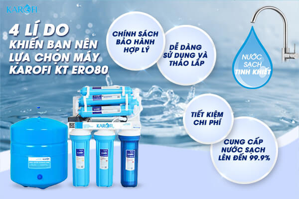 Máy lọc nước không tủ KAROFI KT-ERO80